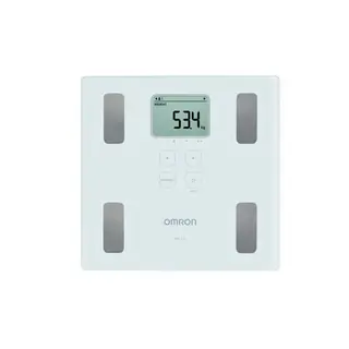 جهاز Omron HBF 214 الرقمي لمراقبة تكوين الجسم بالكامل مع 4 أوضاع للمستخدم والضيف لمراقبة مؤشر كتلة الجسم وعمر الجسم ومستوى الدهون في الأوعية الدموية ونسبة الدهون في الجسم والعضلات الهيكلية
